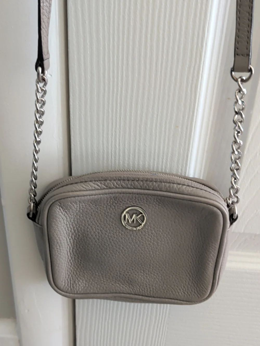 Michael Kors Pebbled Leather Crossbody - Taupe Gray